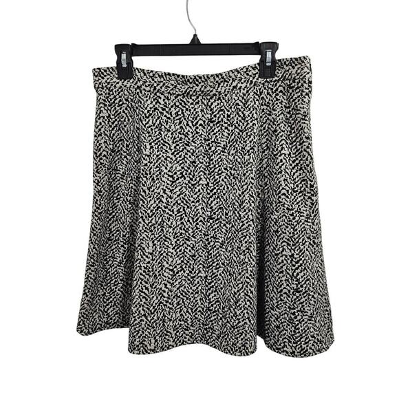 Tahari Arthur S Levine Flare Skirt Knee Length High Waist Black/Cream Size Large - Picture 1 of 7